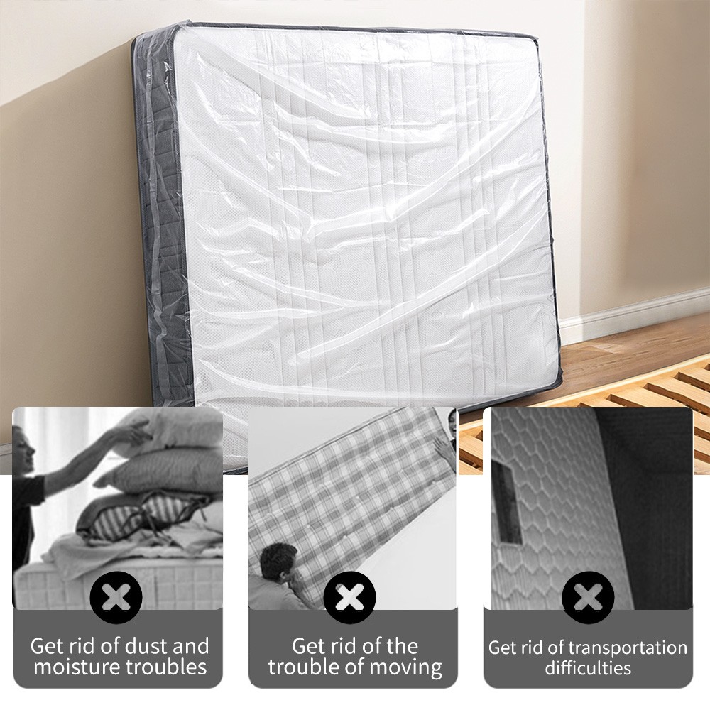 Queen King Mattress Bag for Moving and Storage 3.2 Mil Thick Plastic Cover Home