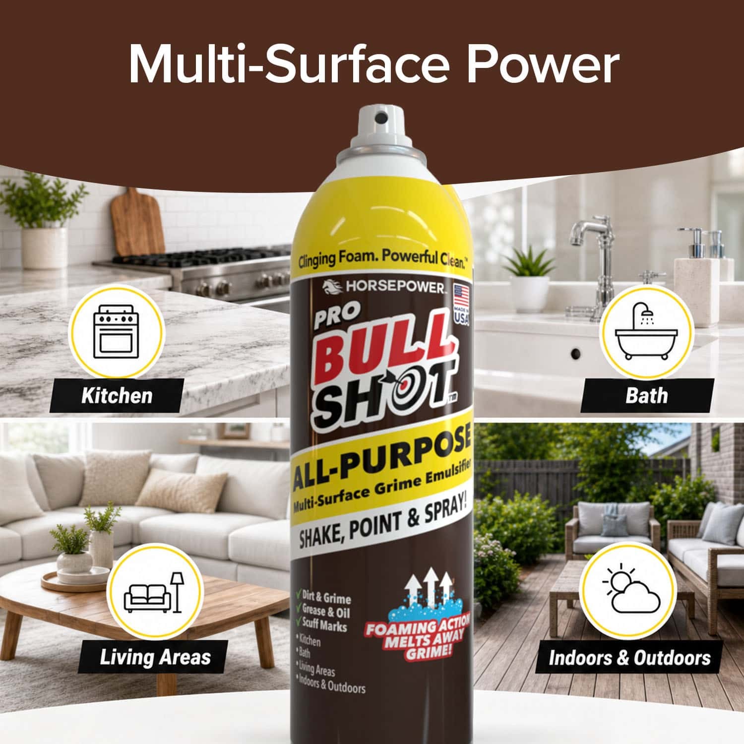 Bull Shot All-Purpose Professional Strength Foam Multi-Surface Dirt & Grime