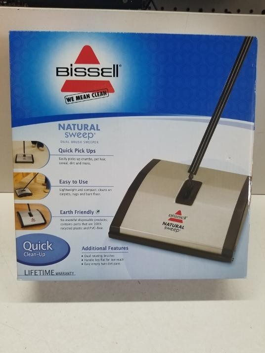 Bissell Natural Sweep Carpet & Floor Manual Light Sweeper Dual Rotating Brushes