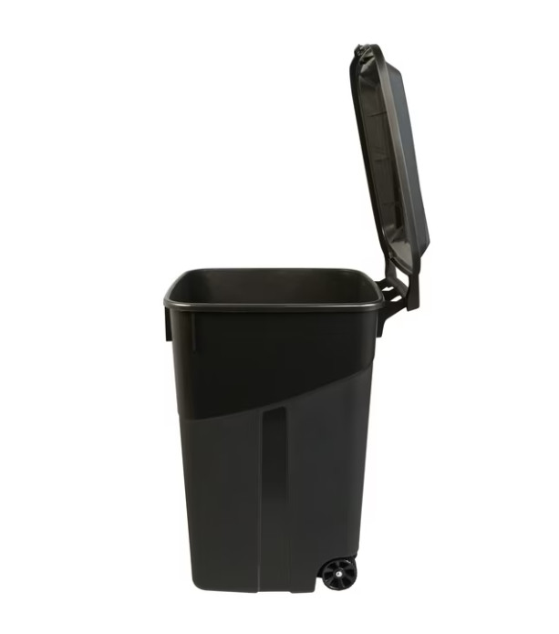 Hyper Tough 45 Gallon Wheeled Heavy Duty Garbage Can w/ Attached Lid Black