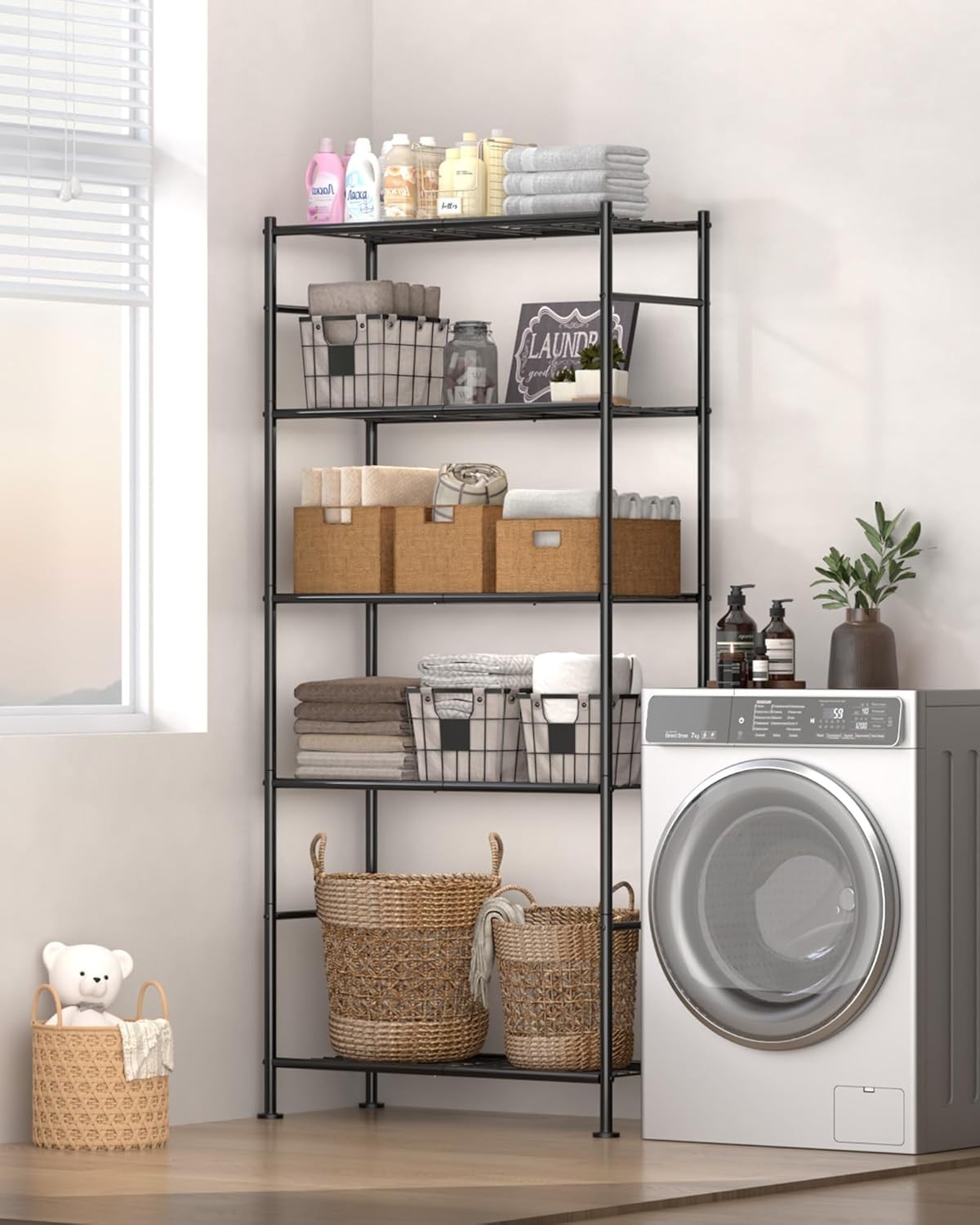 Sakugi Storage Shelves – 5 Tier Shelf Organizer, Heavy Duty Garage Shelving U