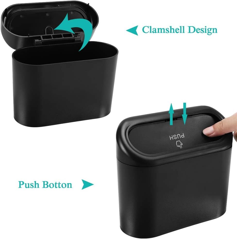 Mini Car Trash Can Bin with Lid Car Garbage Trash Can Storage Car Accessories