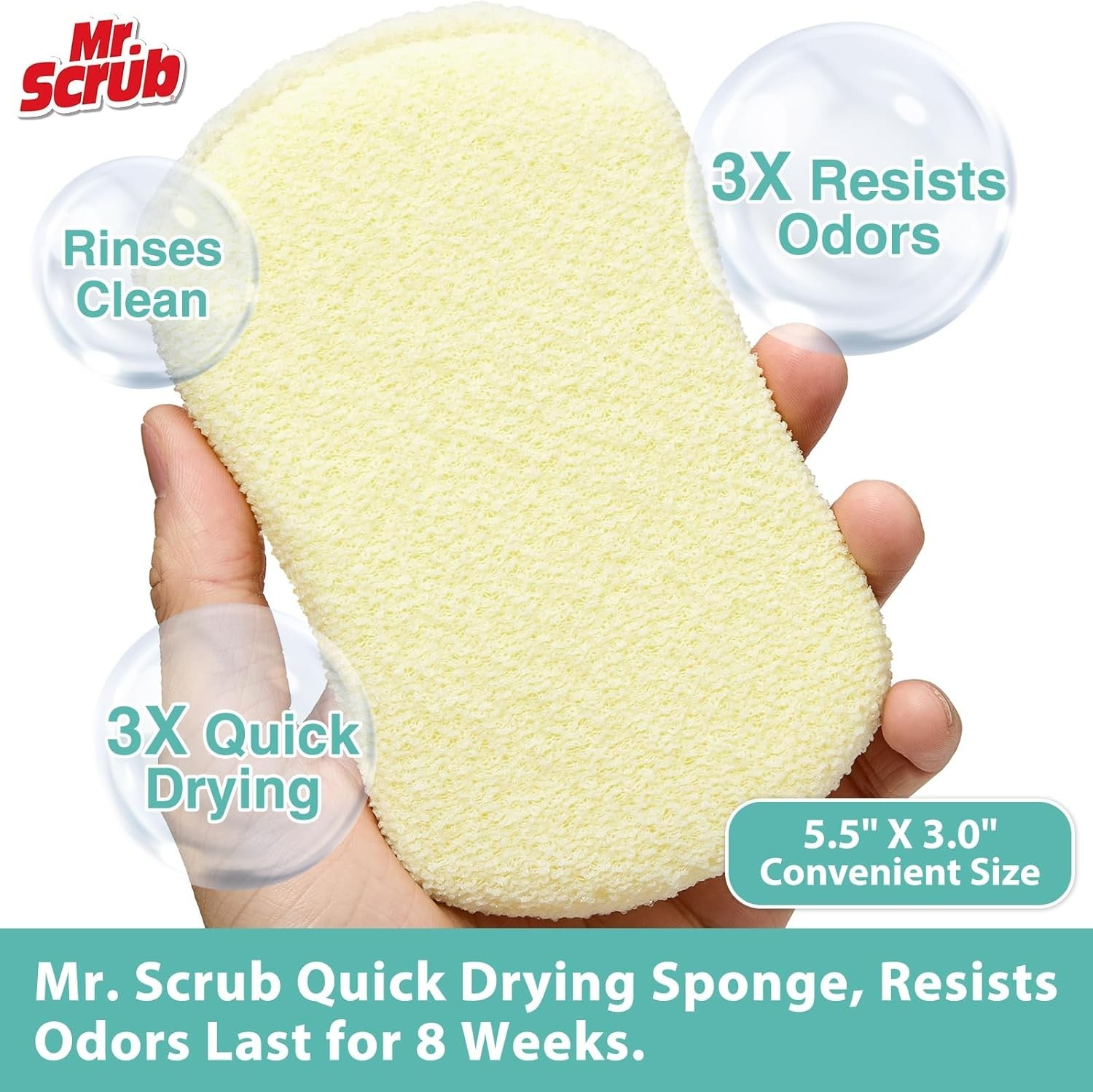 6-Pack Kitchen Scrub Sponges Heavy Duty Dish Scouring Pad Washing Cleaning Brush