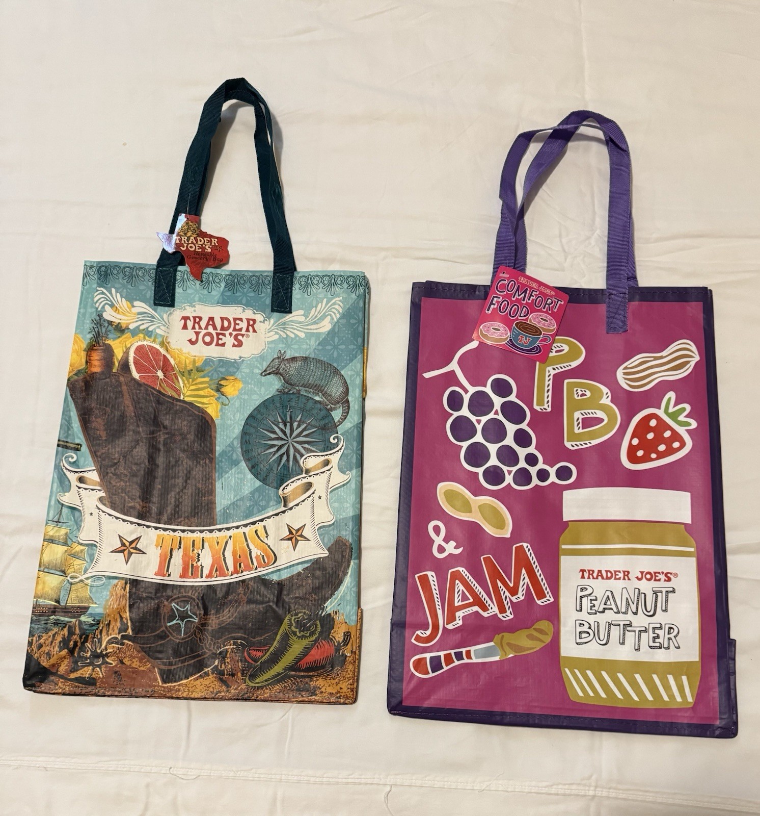 Trader Joe’s Reusable Shopping Bag Large Pop Art Multicolor Foldable