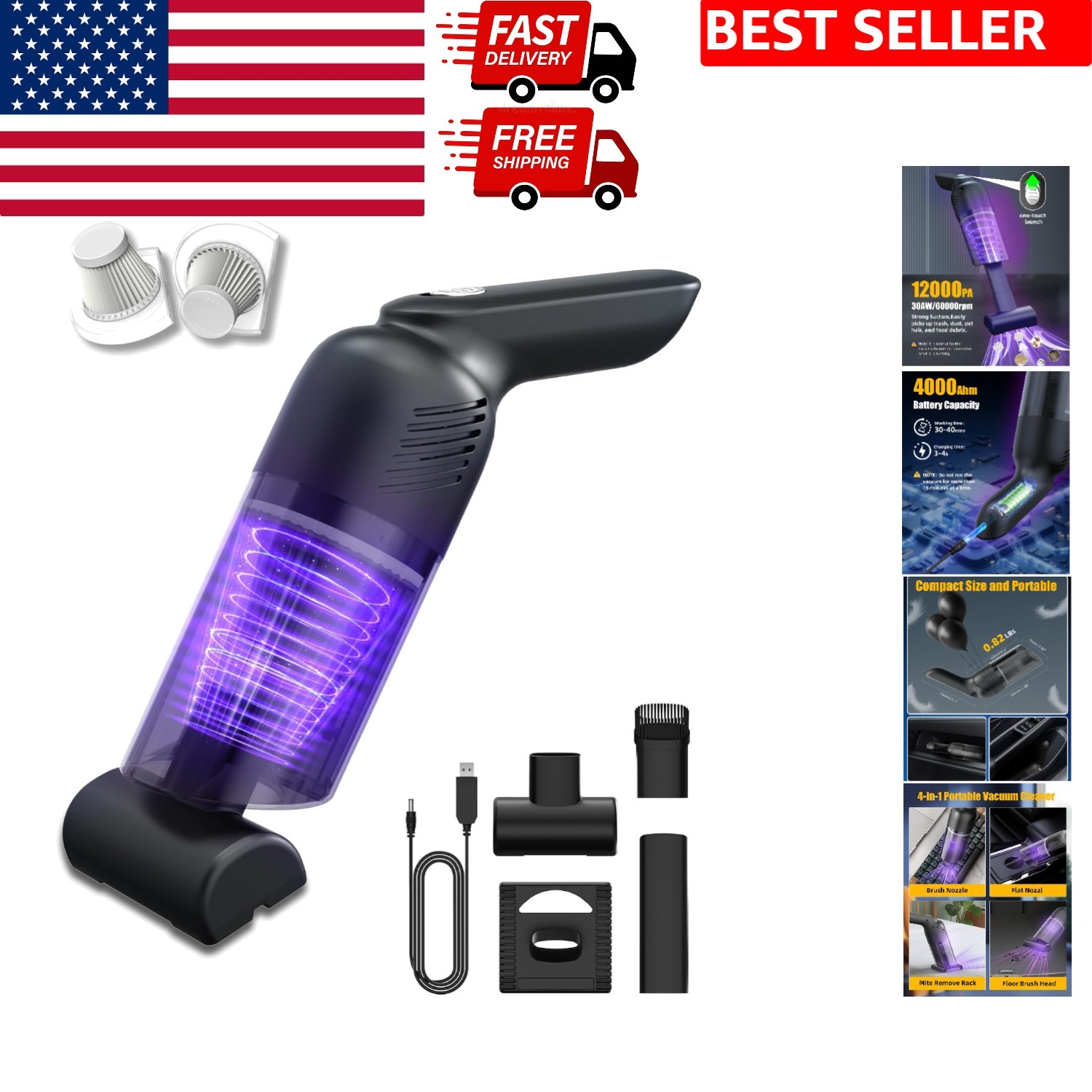 SupremeCord Handheld Vacuum: Power & Portability for Car & Home