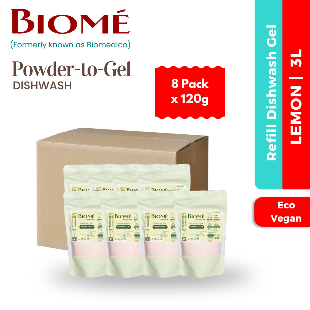 [8 Pack] MALAYSIA Powder-to-Gel Dishwash Soap 120g – 101 fl oz [Free Shipping]