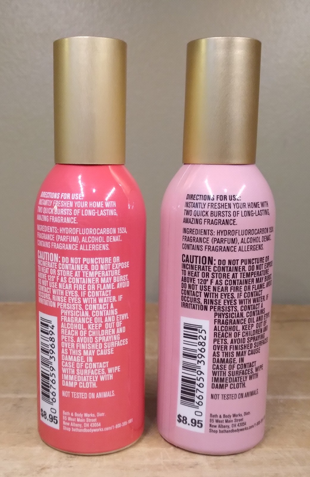 (2) Bath & Body Works Room Sprays 1.5oz Strawberry Pound Cake, Champagne Toast
