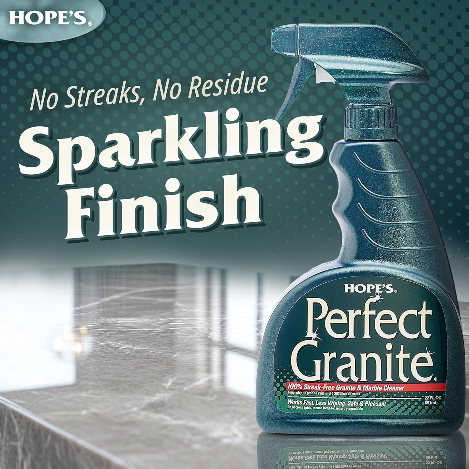 HOPE’S Perfect Granite & Marble Countertop Cleaner Refill, Stain Remover & Polis