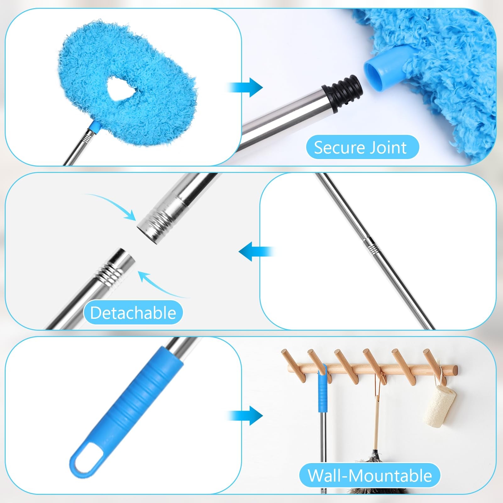 13-50 Inches Ceiling Fan Duster with Extension Pole