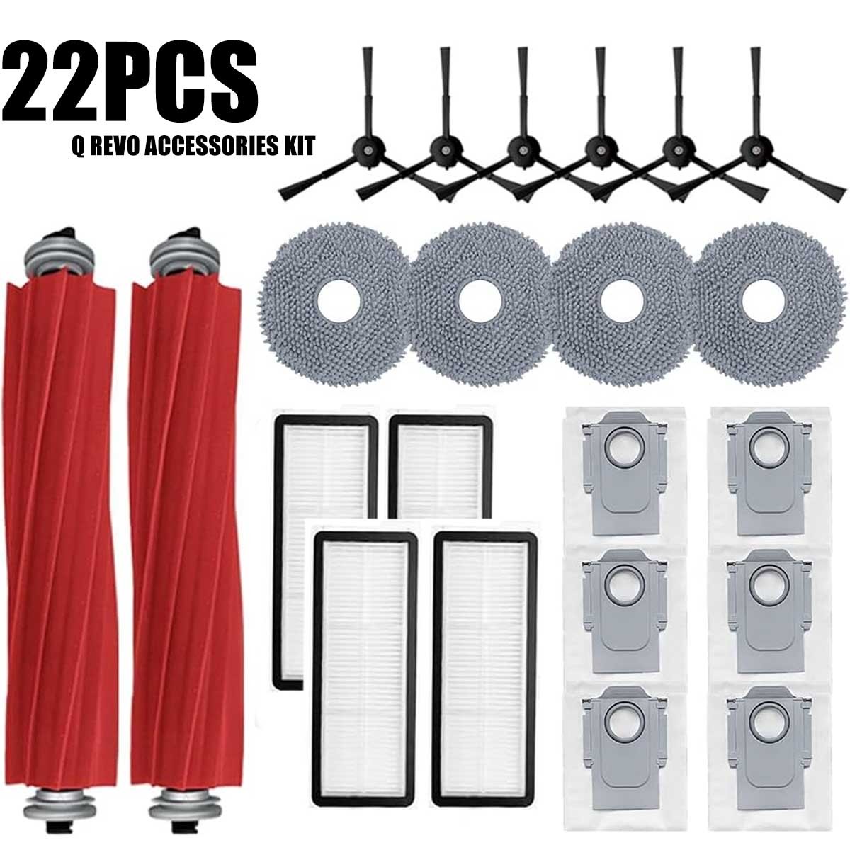 Accessories for Roborock Qrevo S Robot Vacuum Cleaner Replacement Parts 22 Packs