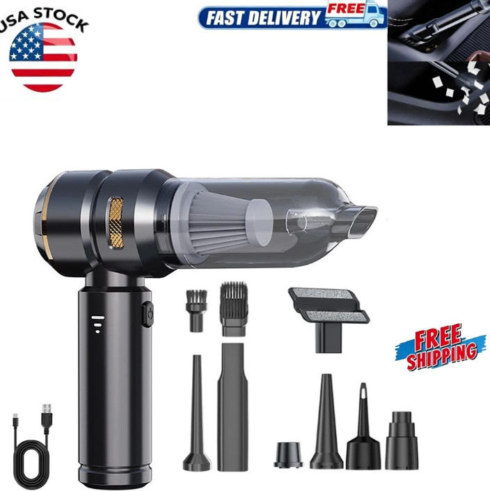 Cordless Mini Portable Car Handheld Vacuum w/Blower Real Powerful Suction Charge