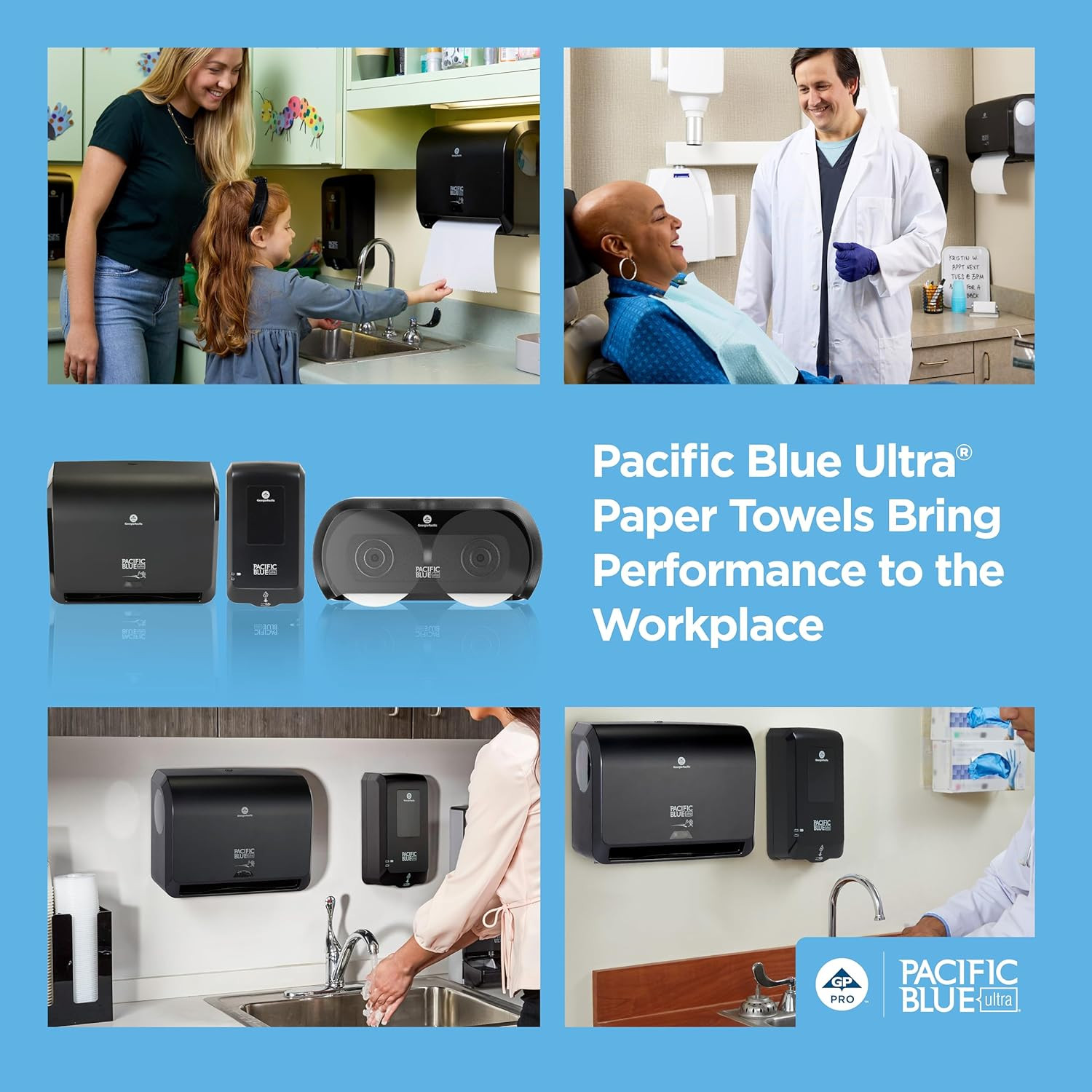 Georgia-Pacific, Pacific Blue Ultra, 9″ Paper Towel Rolls (26610), White, 6 Roll