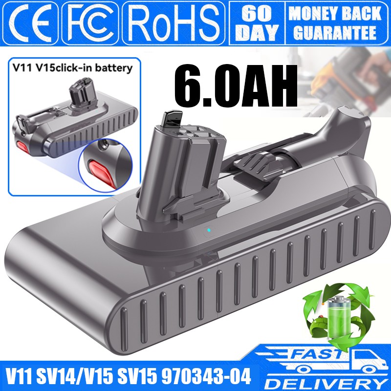 8.0Ah V11 Battery Replacement for Dyson V11/Extra/Absolute/Animal Click-in Type