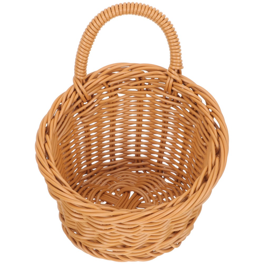 Woven Wall Storage Basket in Khaki for Kitchen Fruits Vegetables and Seasoning
