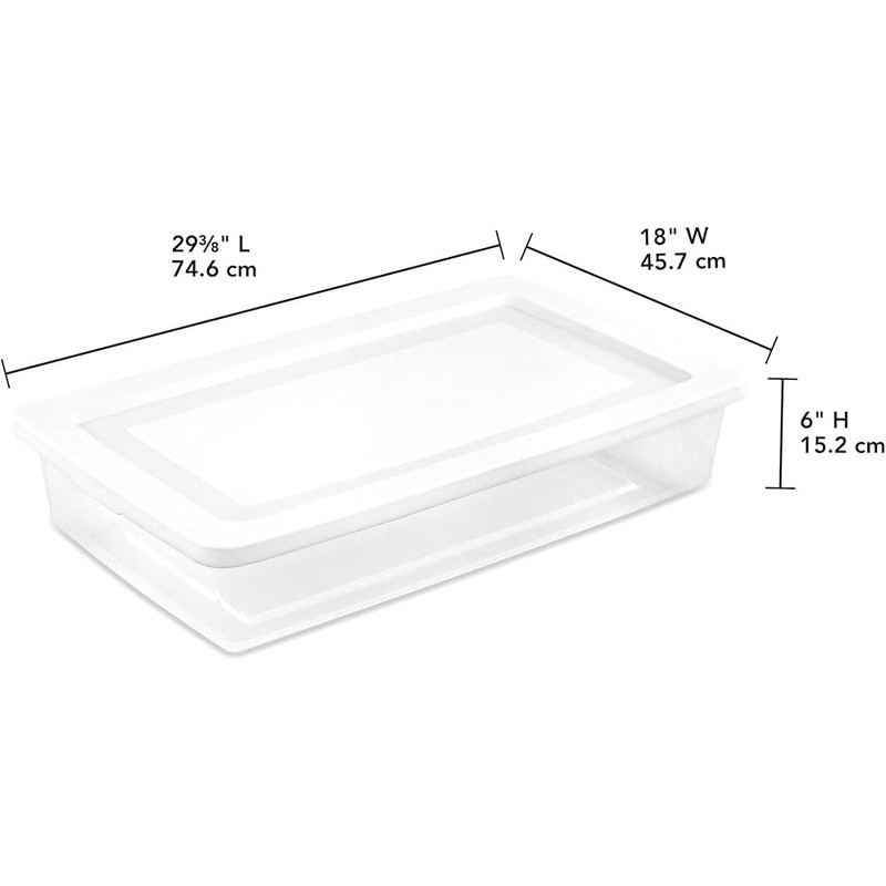 Stackable Plastic Storage Boxes Lightweight Shatterproof Durable W/ Secure Lids