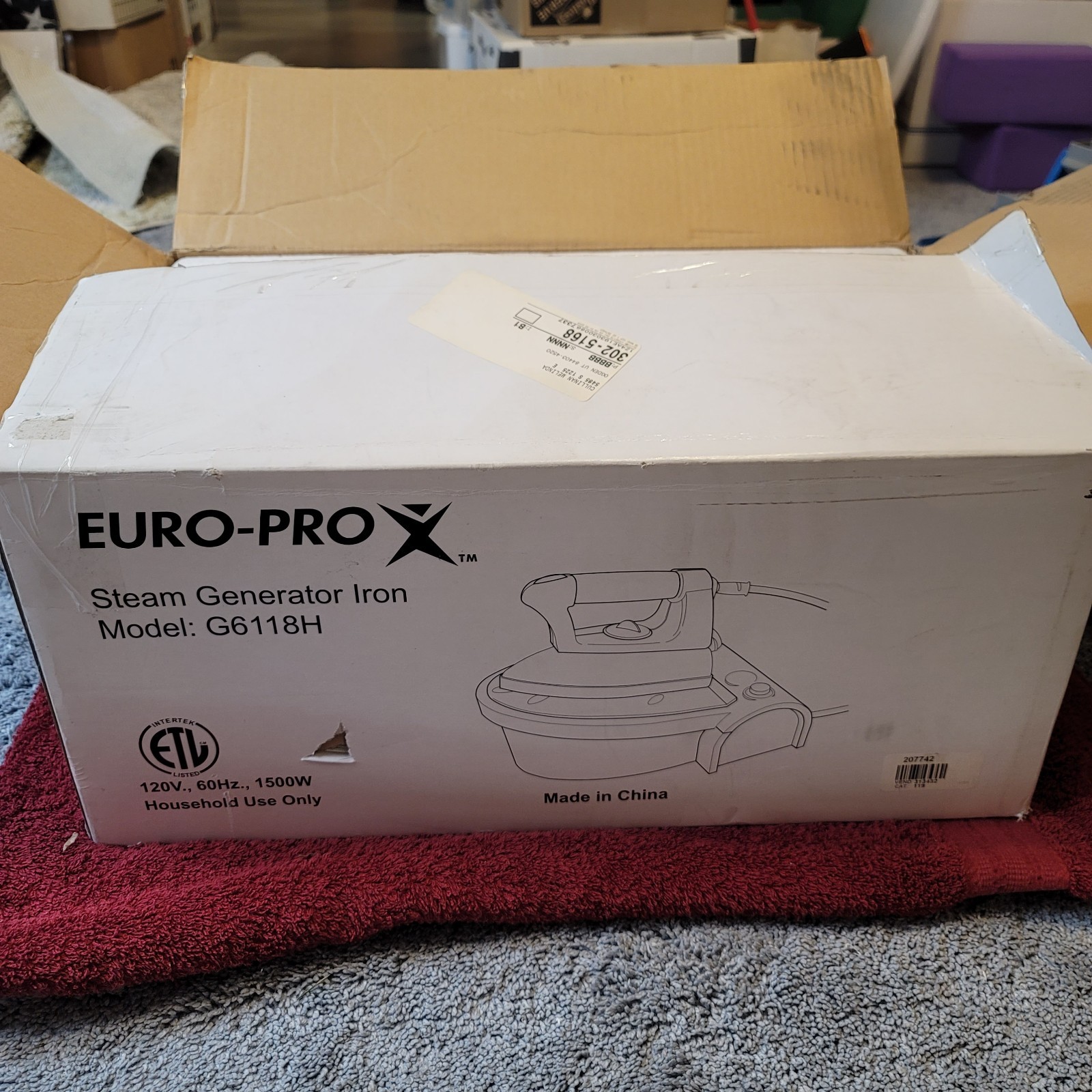 Euro-Pro X Steam Generator Iron G6118H New Open Box