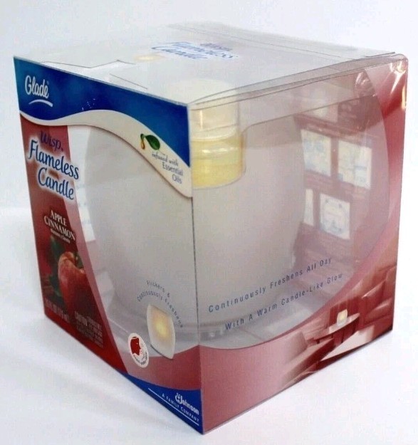 Glade Wisp Flameless Candle Apple Cinnamon Air Freshener Battery Powered