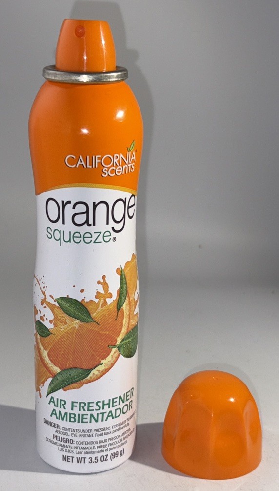 California Scents Orange Squeeze 1-3.5oz Car Air Freshener Spray Can-NEW-SHIP24H