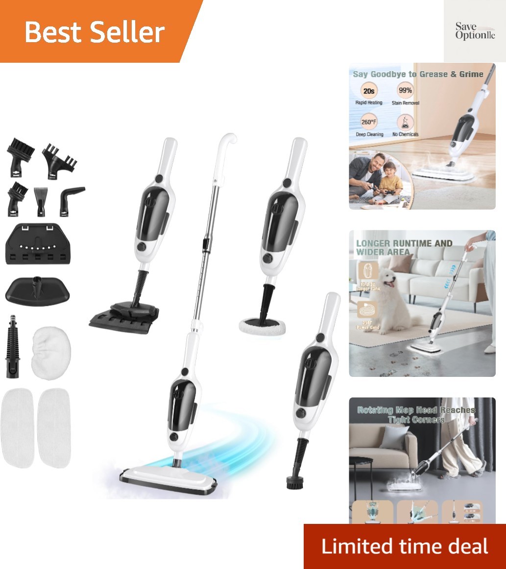 11-in-1 Steam Mop, Powerful Handheld Steam Cleaner for Home with 23FT Cord | …