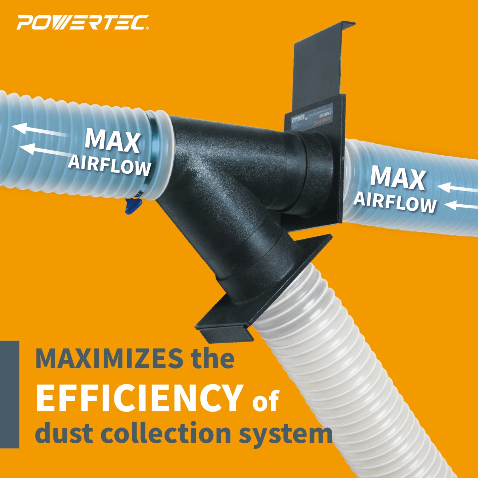 POWERTEC 4″ Dual End Blast Gate Dust Collection for Dust Hoses & Flanges (70287)