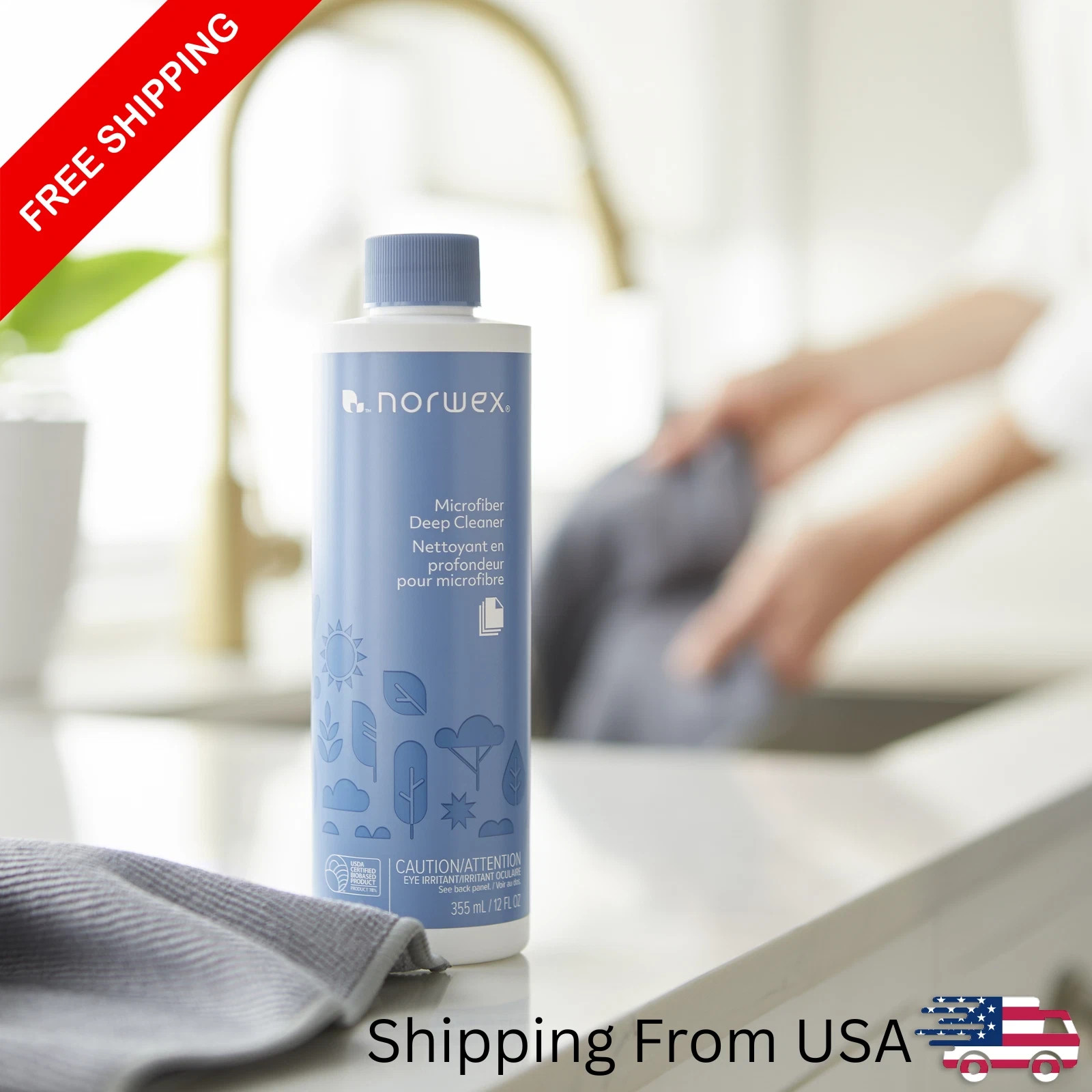 Norwx Microfiber Deep Cleaner, Liquid Laundry Booster 12oz