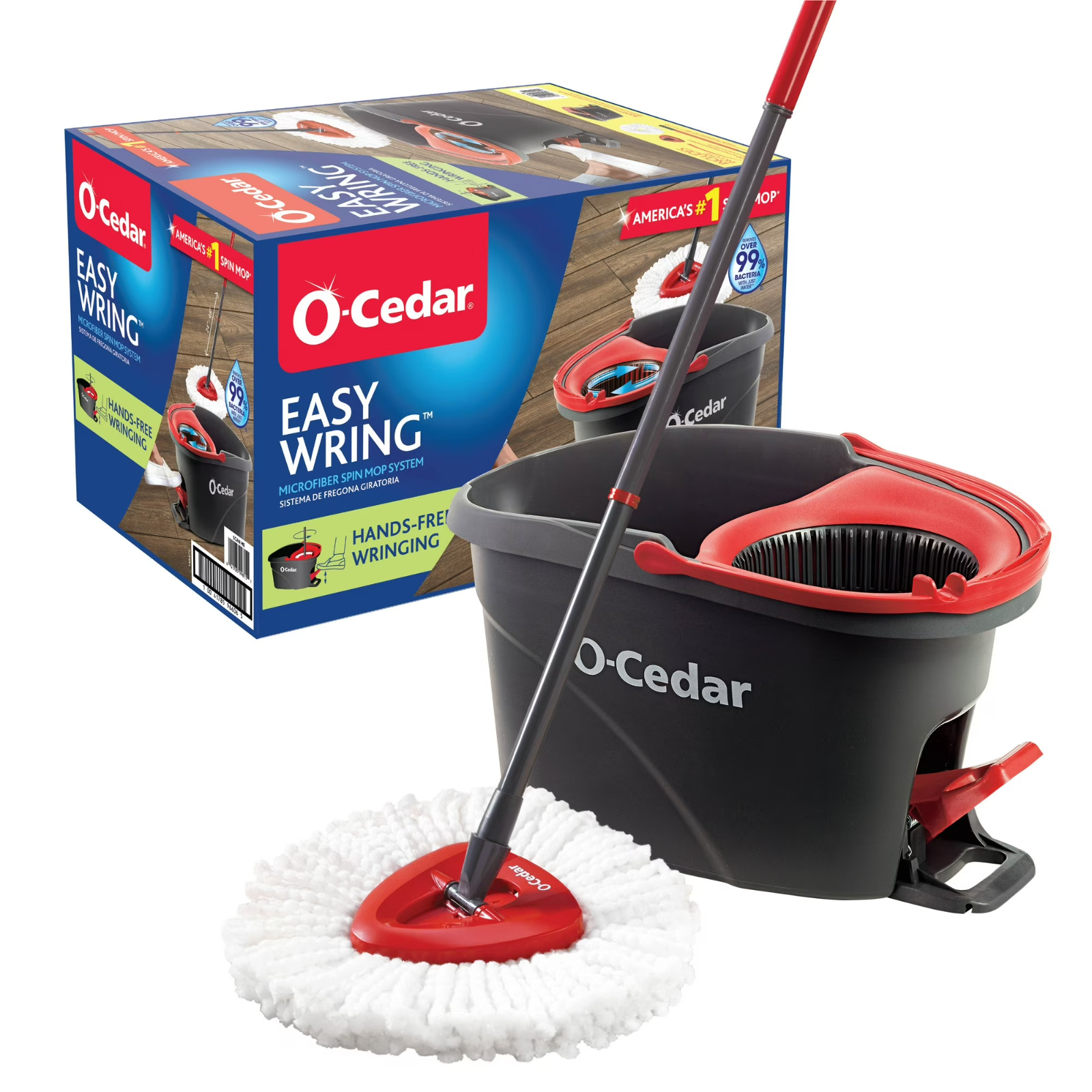O-Cedar EasyWring Spin Mop and Bucket System Floor Cleaning Microfiber Mop