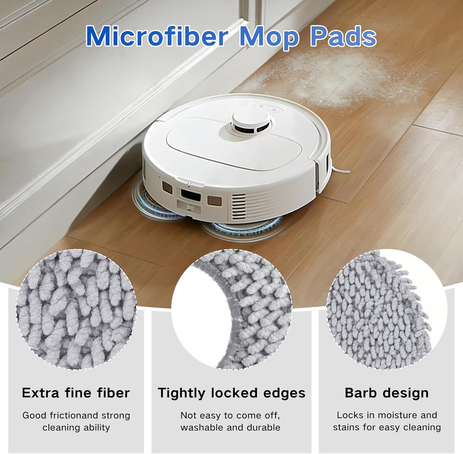 8 Pack Mop Cloths for Roborock Qrevo QV 35A 35S S5V Q Revo S Pro Master Plus