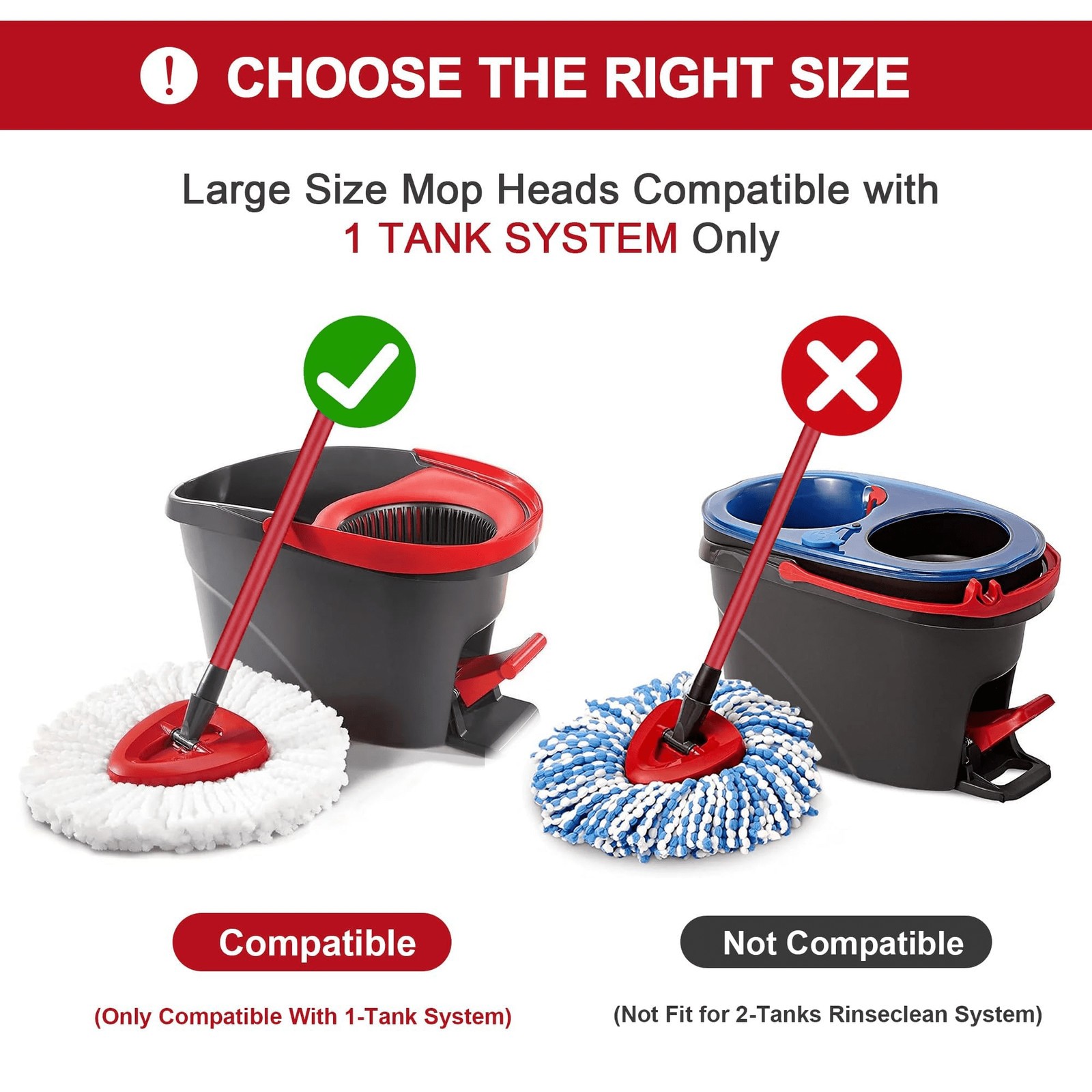 6P Replacement Microfiber Mop HEAD For O-Cedar Spin Mop Easy Clean Wring Refill