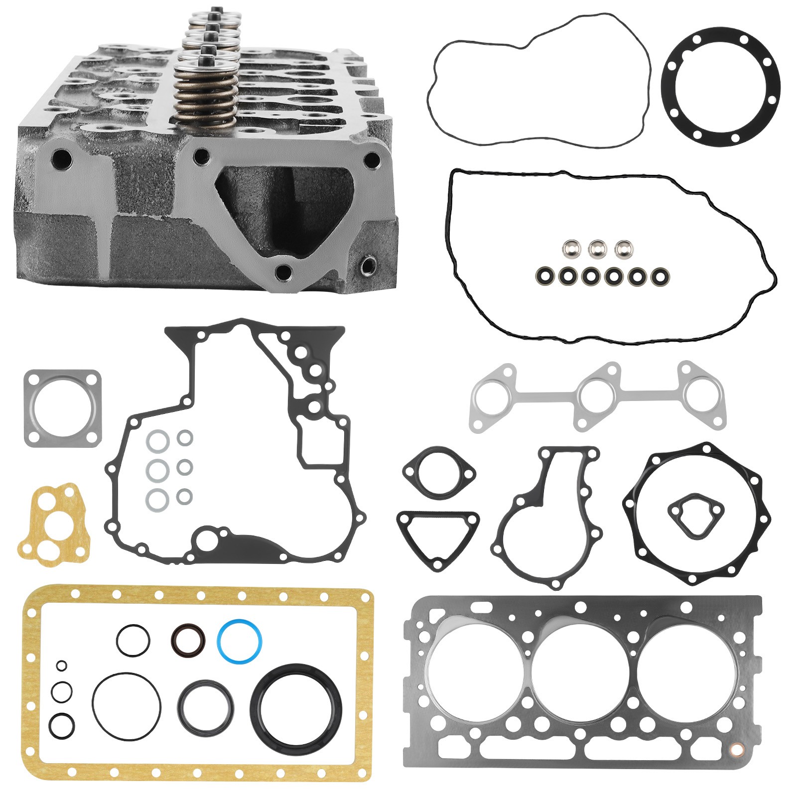Complete Cylinder Head W/ Valves & Gasket Kit For Kubota D905 RTV900 RTV900W