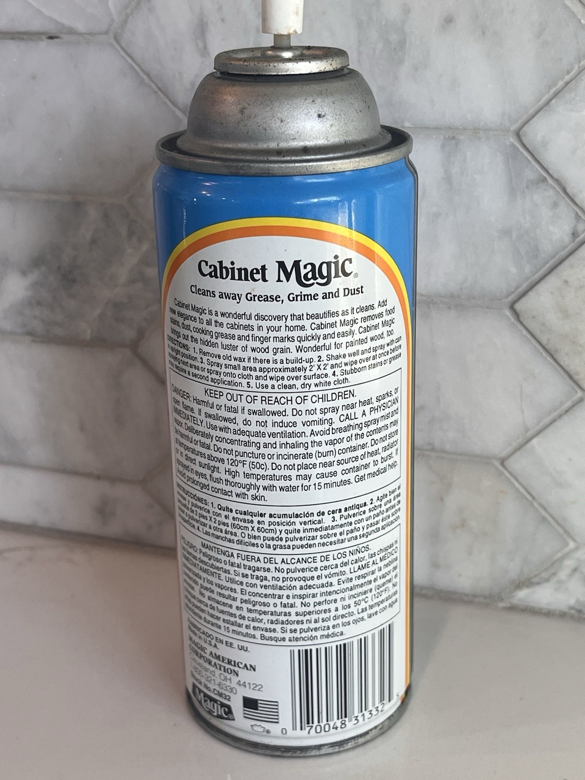 Vintage Orginal Cabinet Magic Cleaner 13 oz Aerosol Spray Can, 75% Full