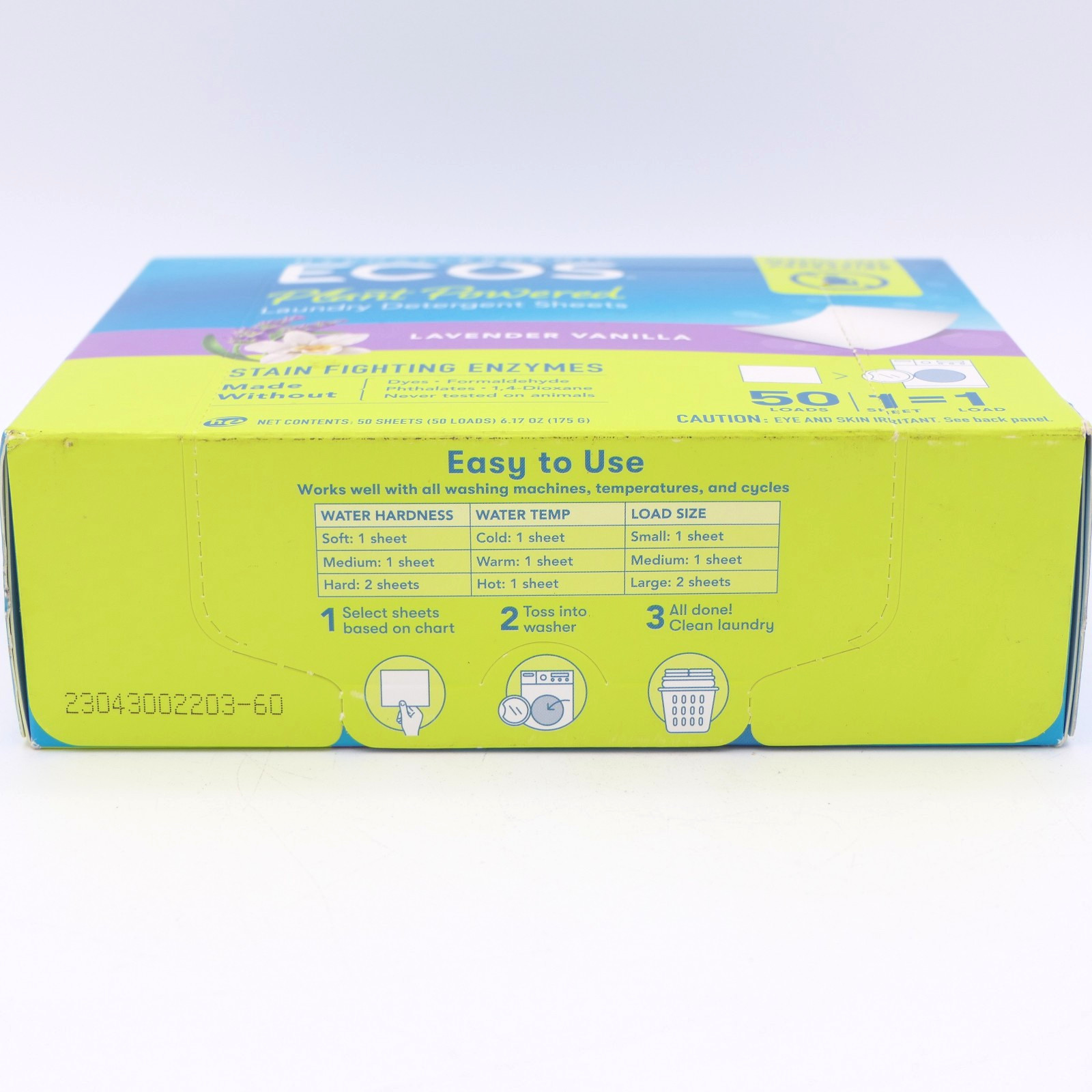 ECOS Plant Powered Laundry Detergent Sheets Lavender Vanilla 50 Loads