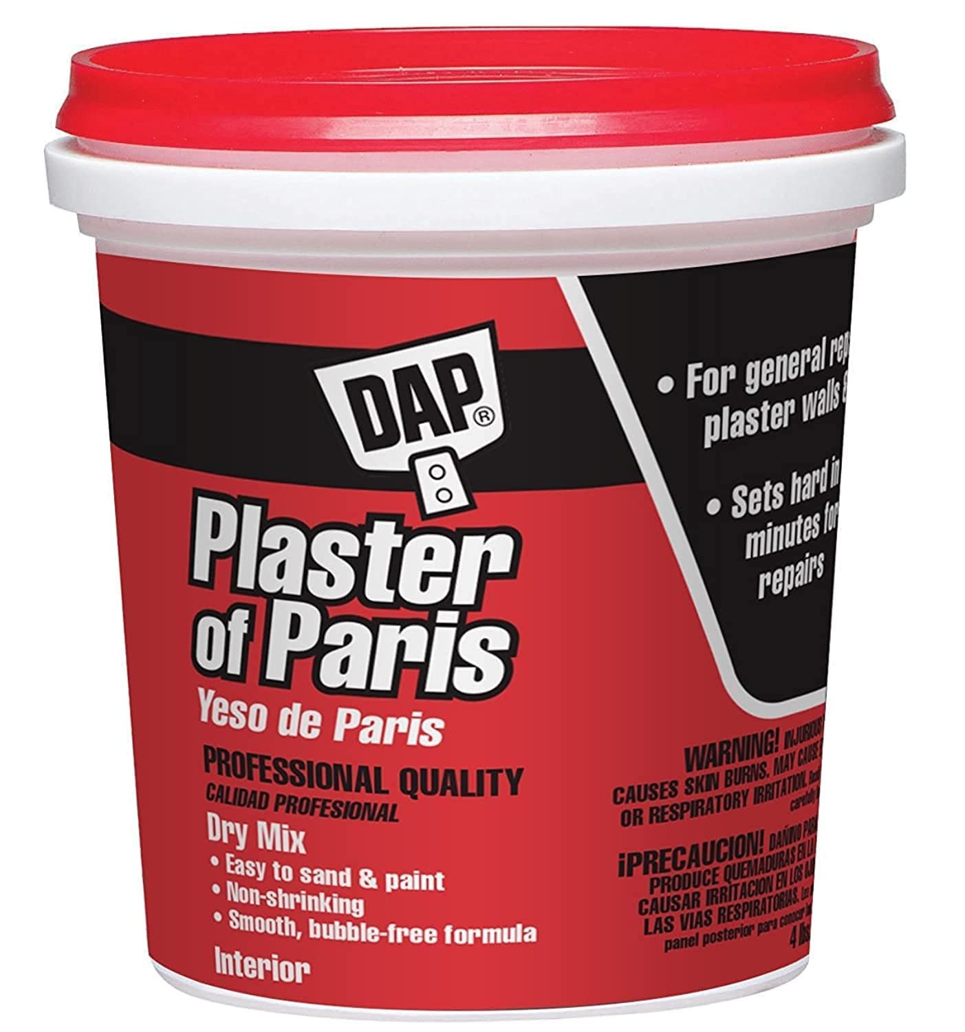 DAP Plaster of Paris (Dry Mix), White, 4 Lb Tub (7079810308)