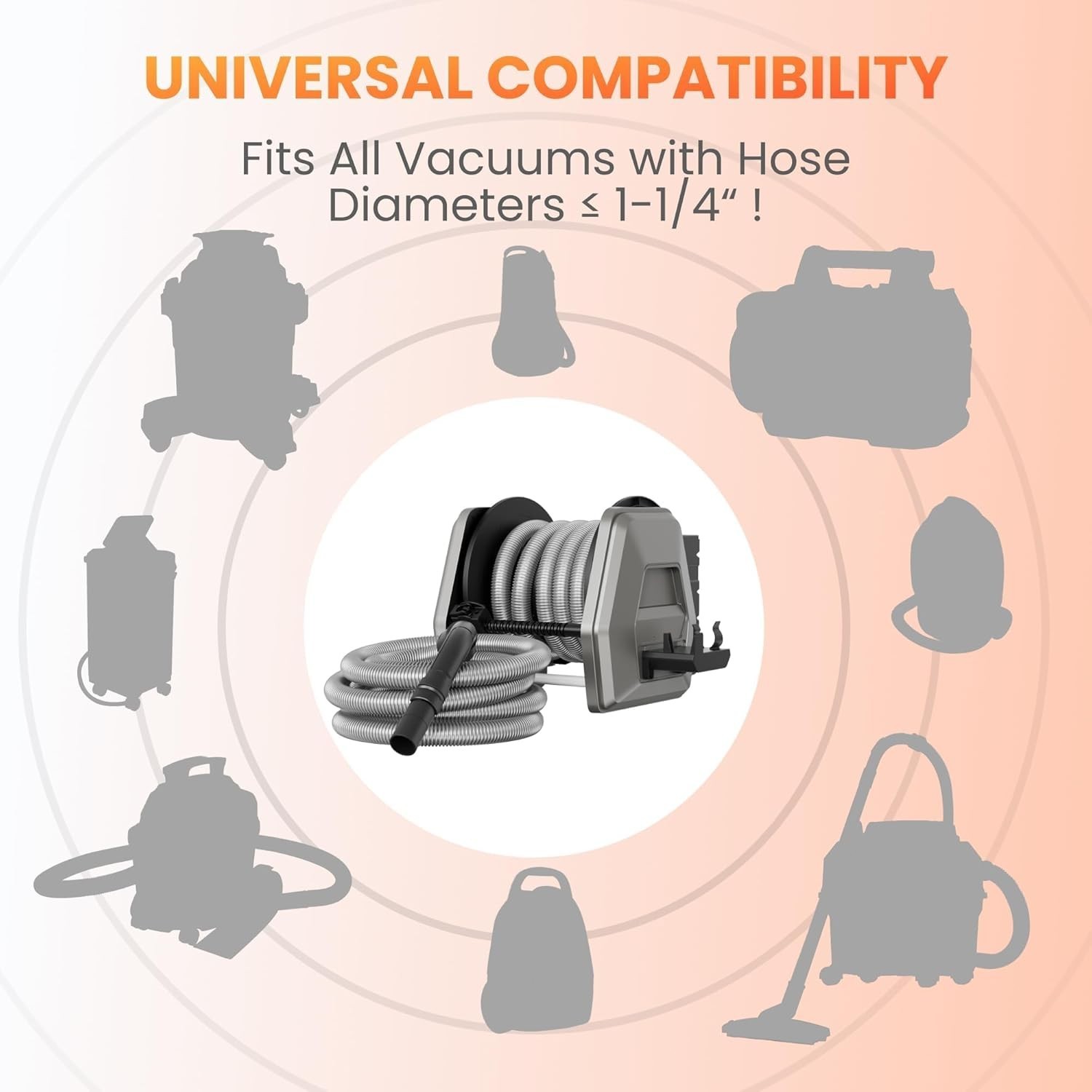 Giraffe Tools Wet Dry Vacuums Cleaner Hose Reel 30ft Extension Retractable Hose