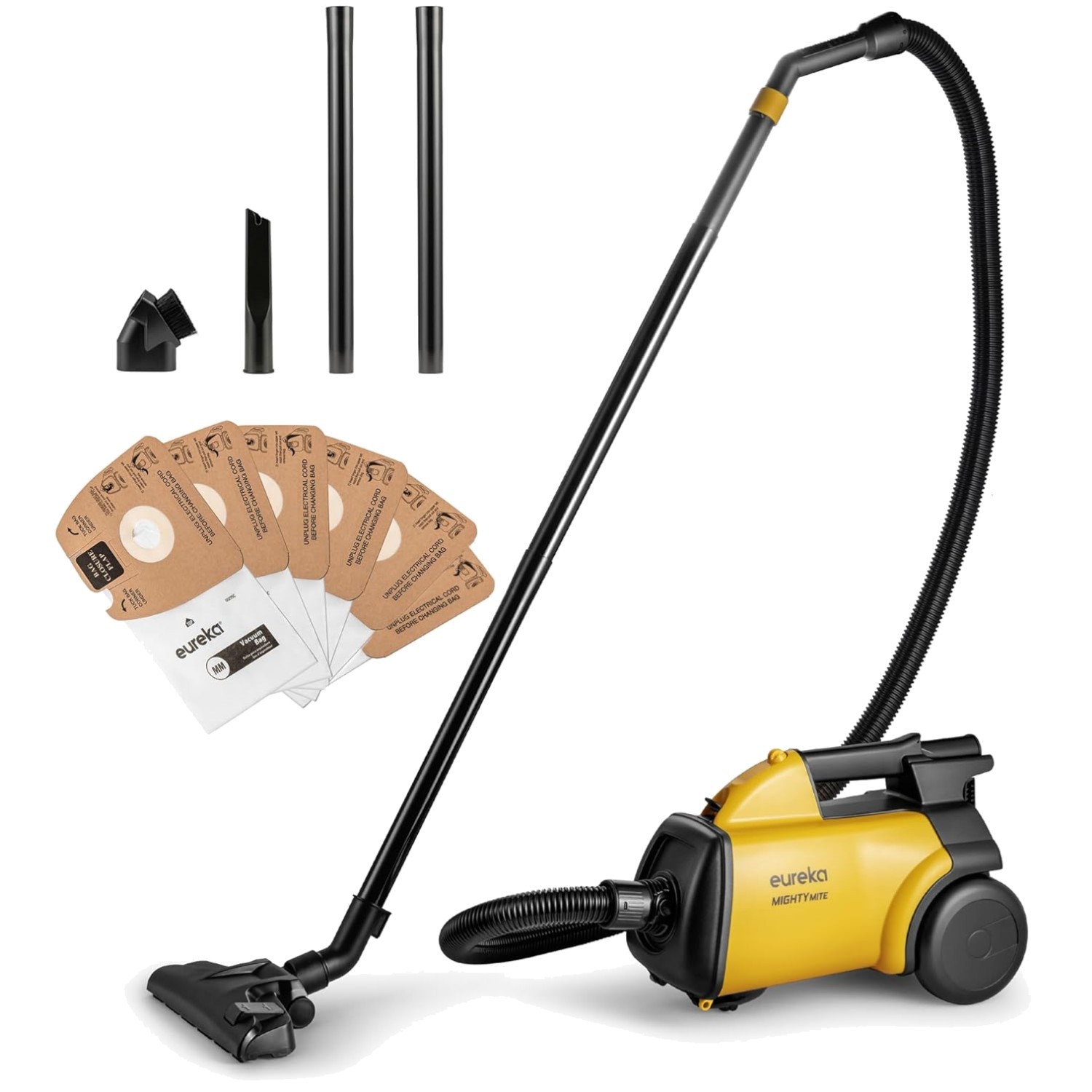 Compact Canister Cleaner for Carpets & Hard Floors, Yellow