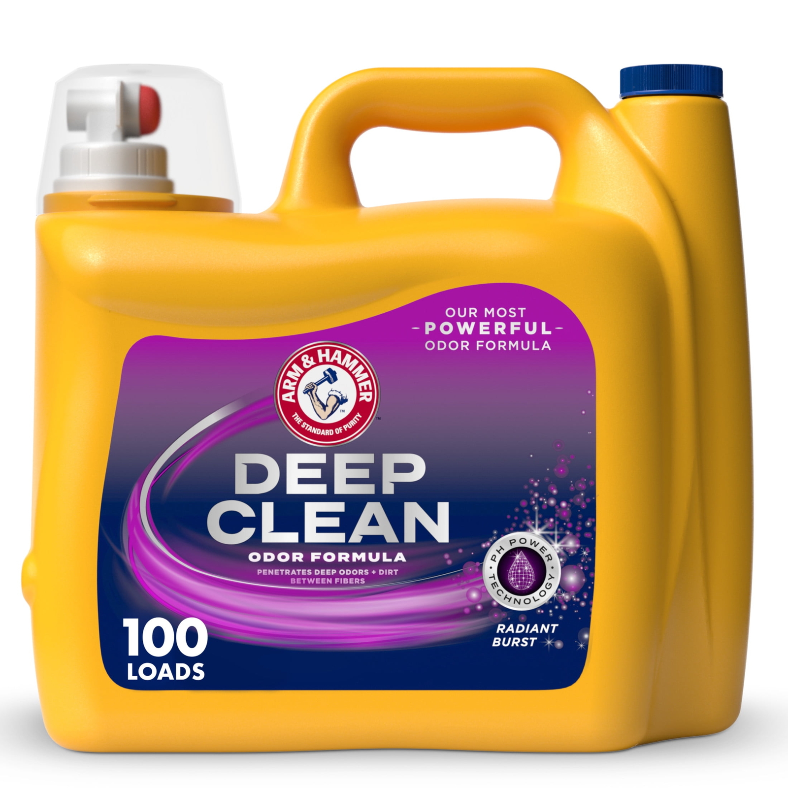 Deep Clean Odor Formula Detergent, Radiant Burst Scent, 150 Fl Oz, 100 Loads