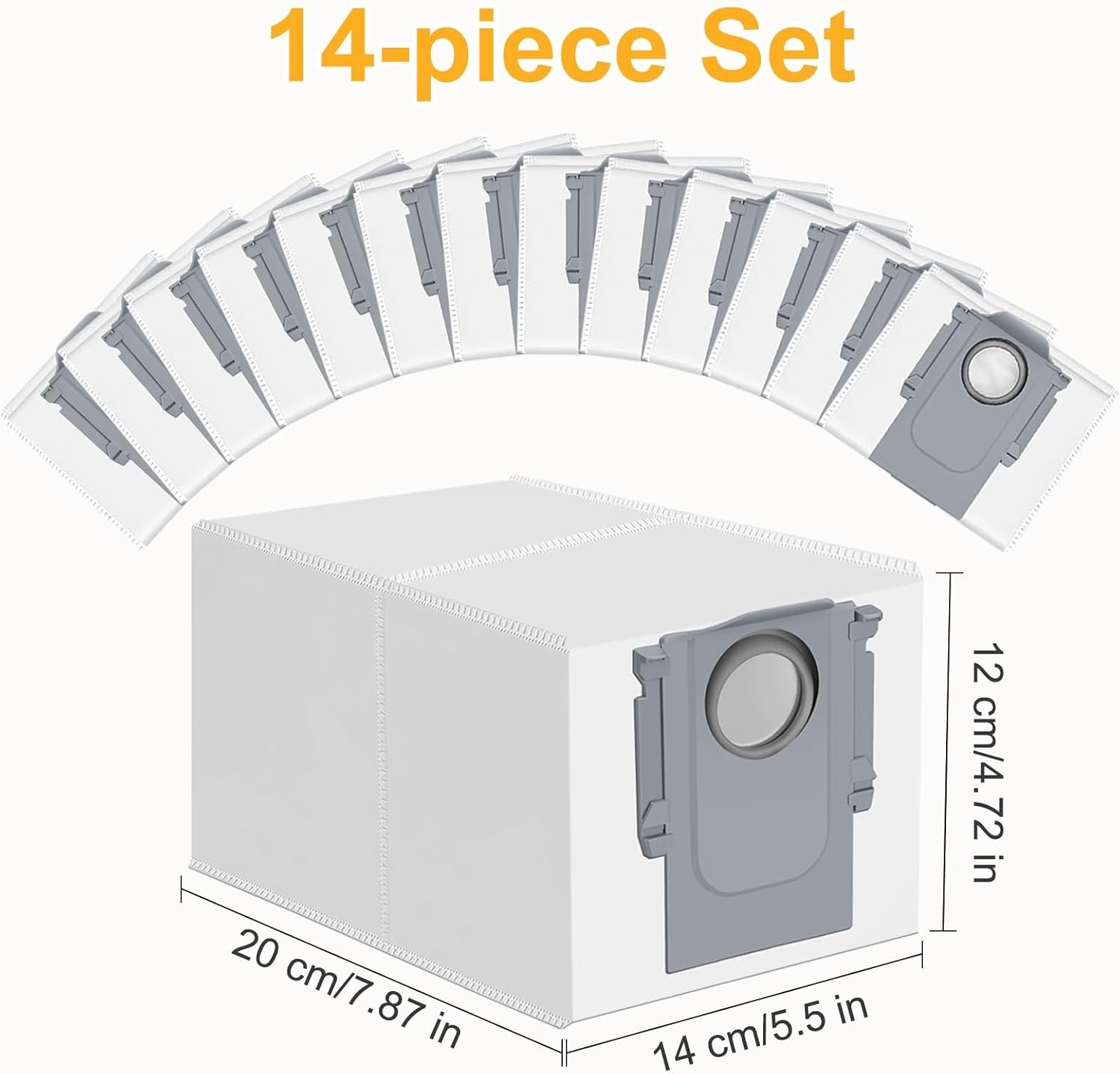 Anti-Leak QV 35A 14-Pack Dust Bags for Roborock & Qrevo – Easy Surround Disposal