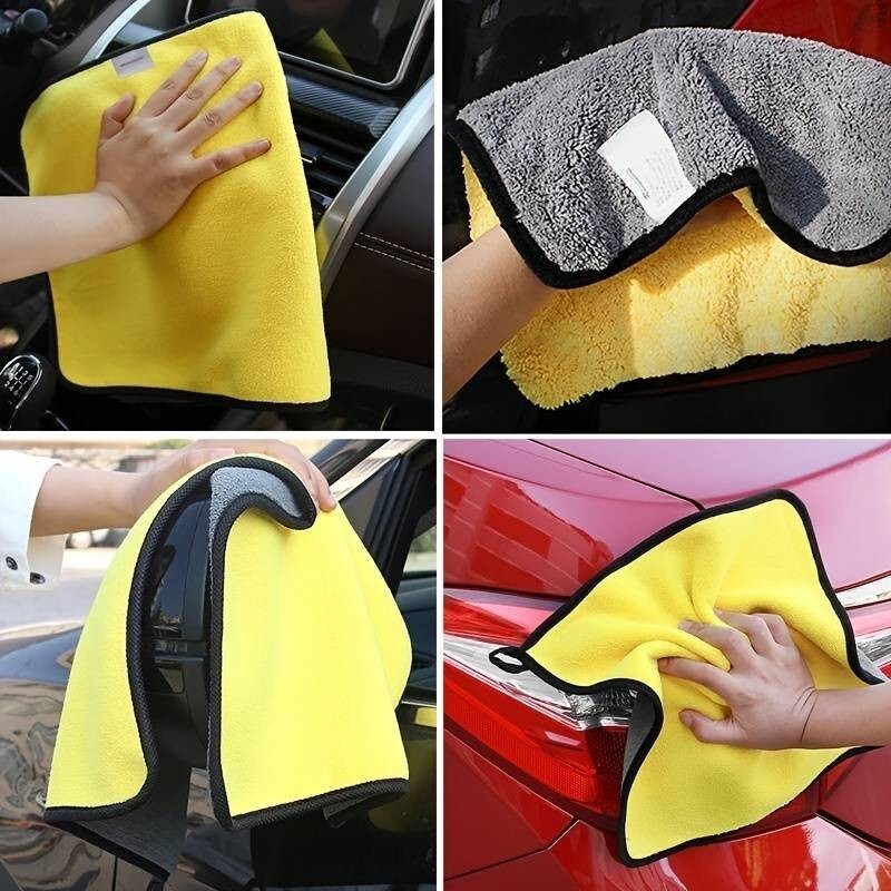 microfiber towel car detailing claning 16×16 inch, 3 pack towels for kitchen