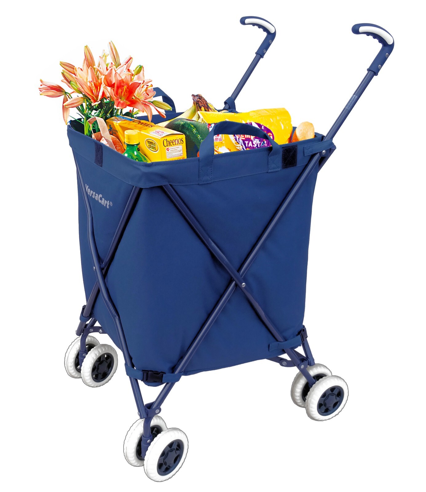 The Original Patented Versacart Transit Folding Shopping and Utility Cart, Navy