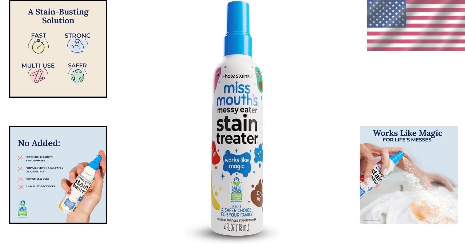 Messy Eater Stain Treater Spray – 4oz Biodegradable Stain Remover for Babies