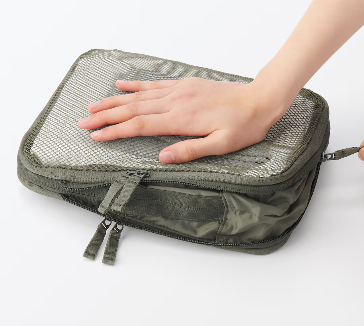 Muji Polyester Sorting case Compressed type 26 x 20 x 10 cm Khaki