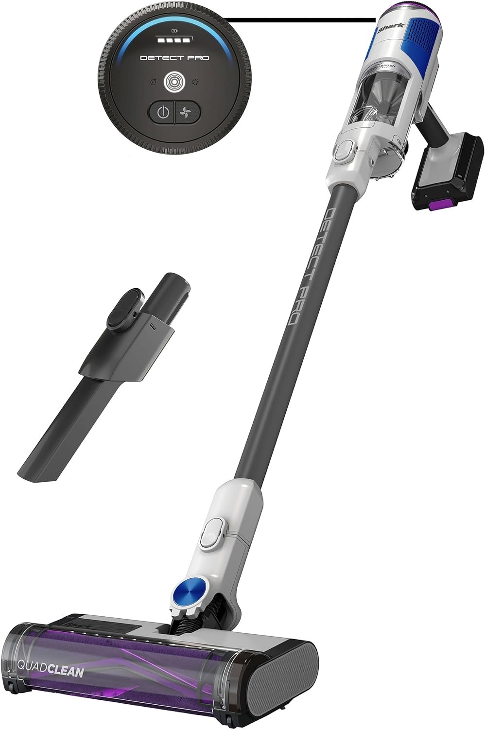Shark R-IW1615QBL Detect Pro Cordless HEPA Stick Vacuum, Grey/Blue-Scratch&Dent