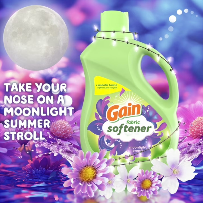 ( 3 Pack ) Gain Liquid Laundry Fabric Softener, Moonlight Breeze Scent, 190 Load
