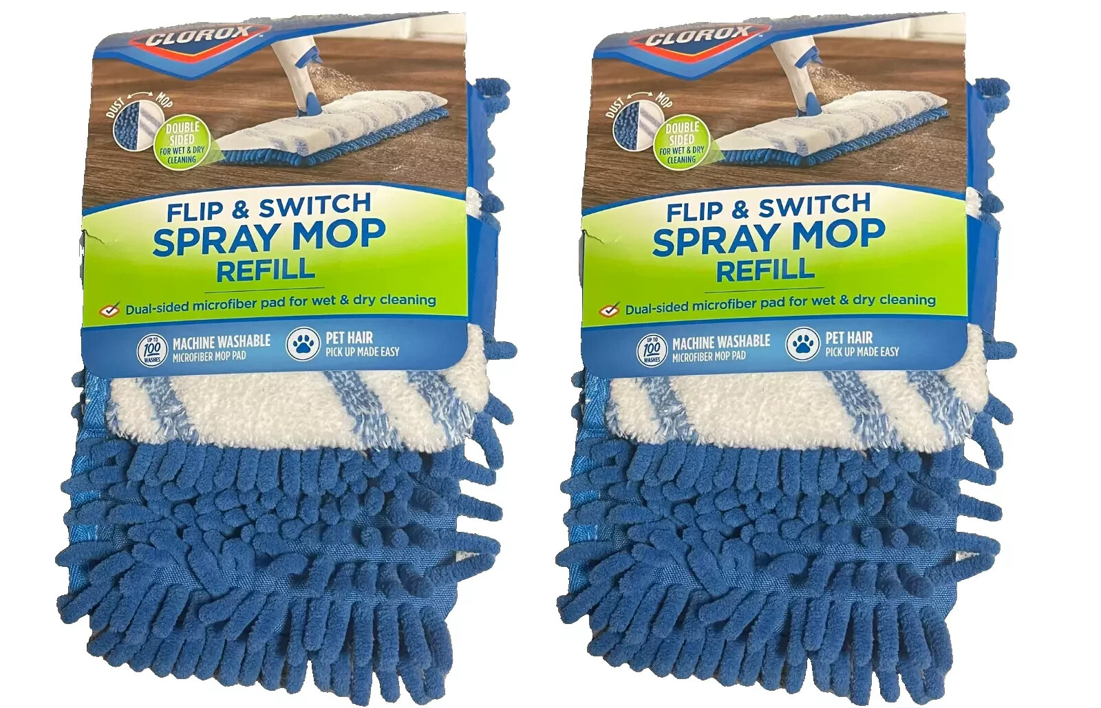Clorox Flip & Switch Spray Mop Refill Dual Sided Wet/Dry Cleaning Pad (2 Pack)