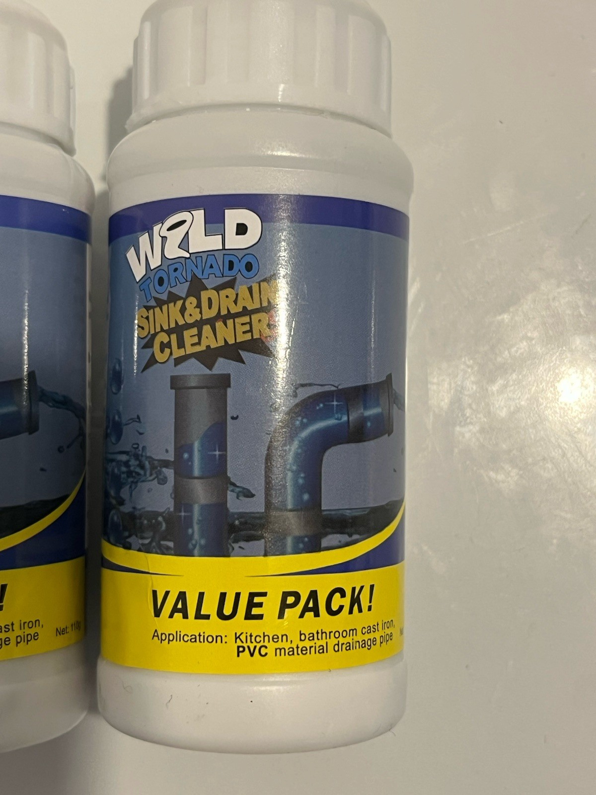 3 Wild Tornado Pipe Dredge, Powerful Sink Drain Cleaner Powder, Fast Foaming