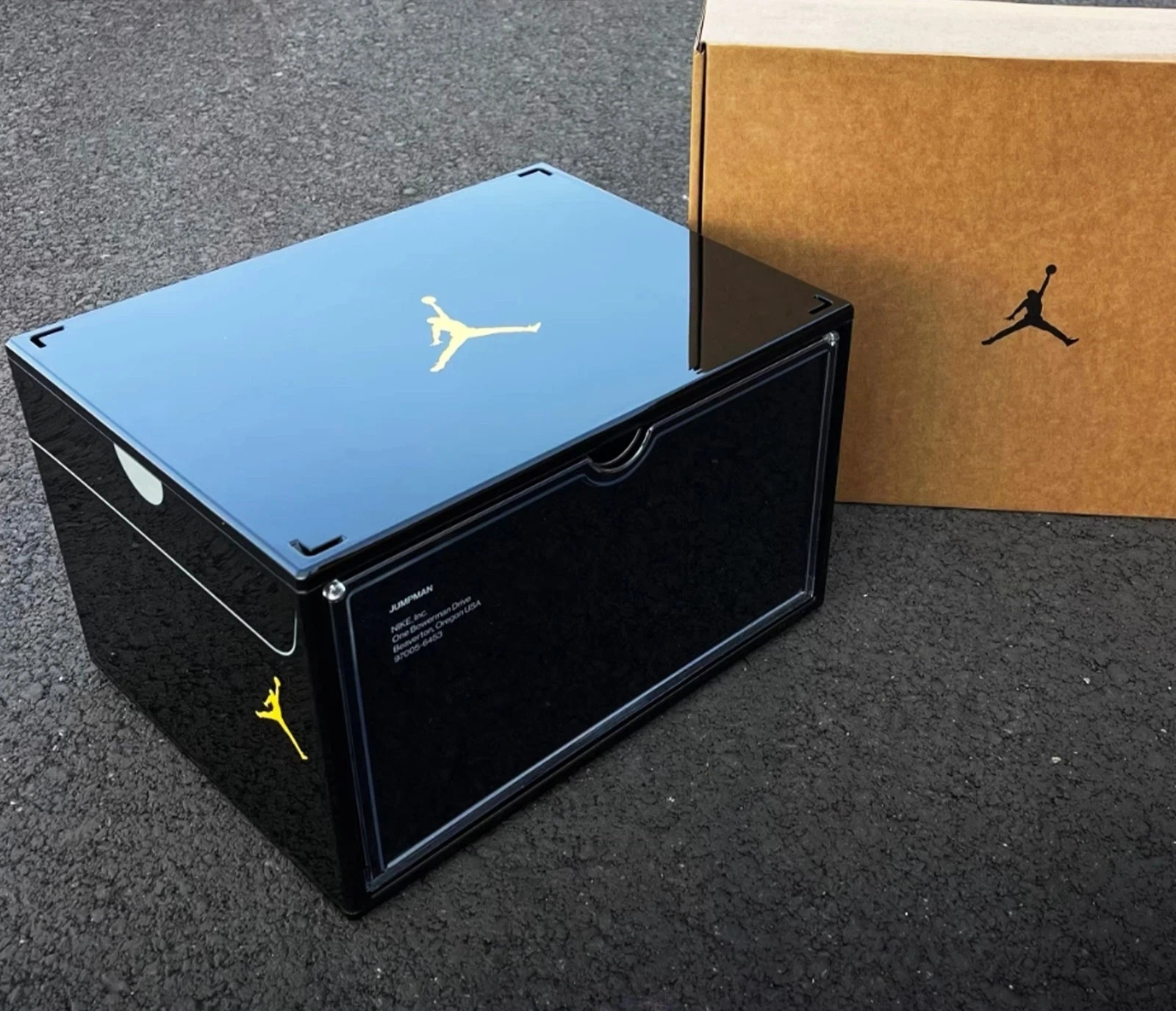 NIKE JORDAN AIR Black Plastic Shoe Box One Piece SNEAKER CASE ASIA EXCLUSIVE
