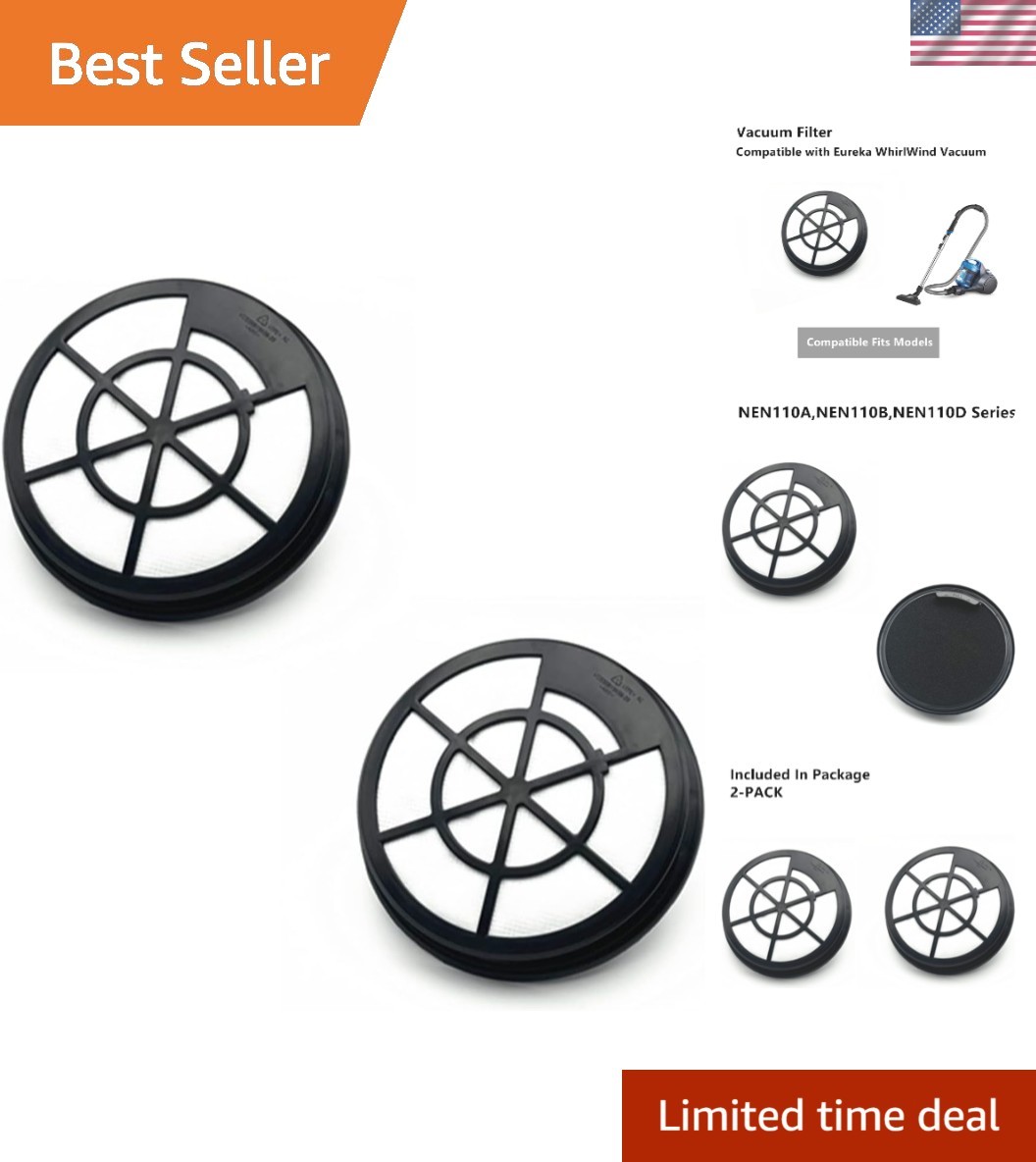 Eureka WhirlWind Vacuum Filter 2-Pack – Sustainable Foam, Fits Nen110 Models