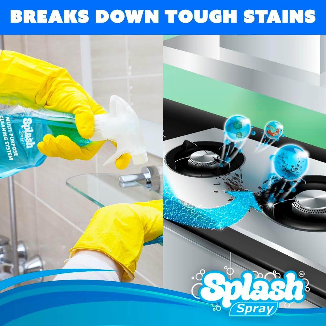 Splash Spray Multi-Purpose Cleaning Tablets – 5X Cleaning Tablets and Bottle Spr