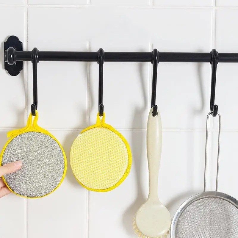 Double-Sided Dishwashing Sponges Scouring Pads Kitchen Cleaning Reusable Pack