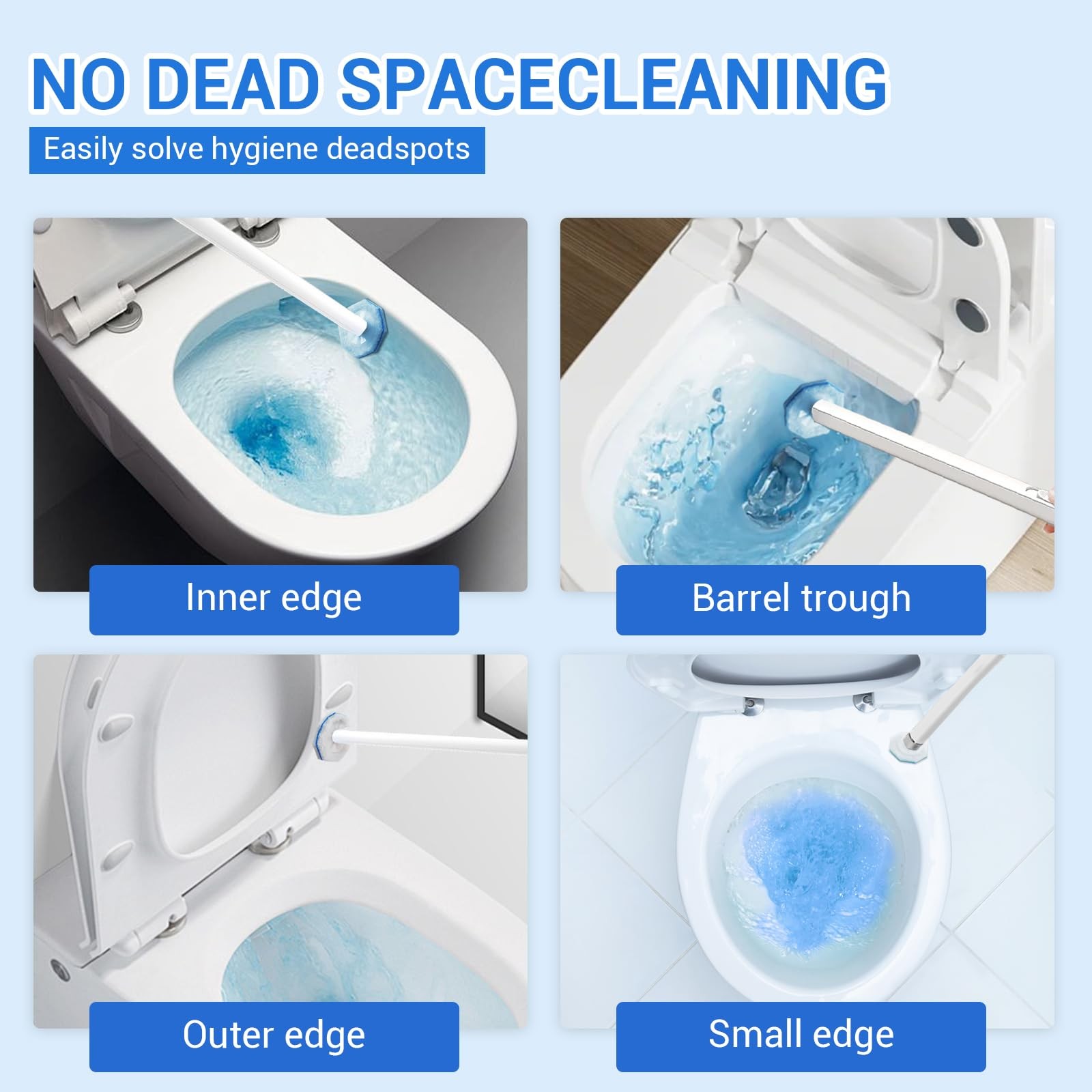 50 Pack Disposable Toilet Brush Refills, Universal Compatible Replacement Hea…