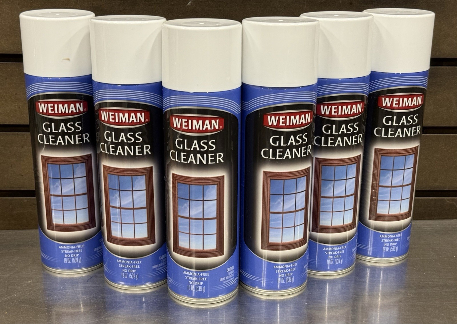 Pack of 6 – WEIMAN Glass Cleaner 19 oz Aerosol Spray Can